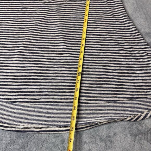 Anthropology W5 Sz L Striped Sleeveless Tank Top Blue Zip Back Knit Hi-Low Tunic - Picture 10 of 13